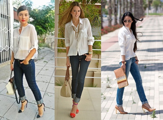02_Look para casual day_Calça jeans com a barra dobrada_look de jeans feminino_look com calça jeans